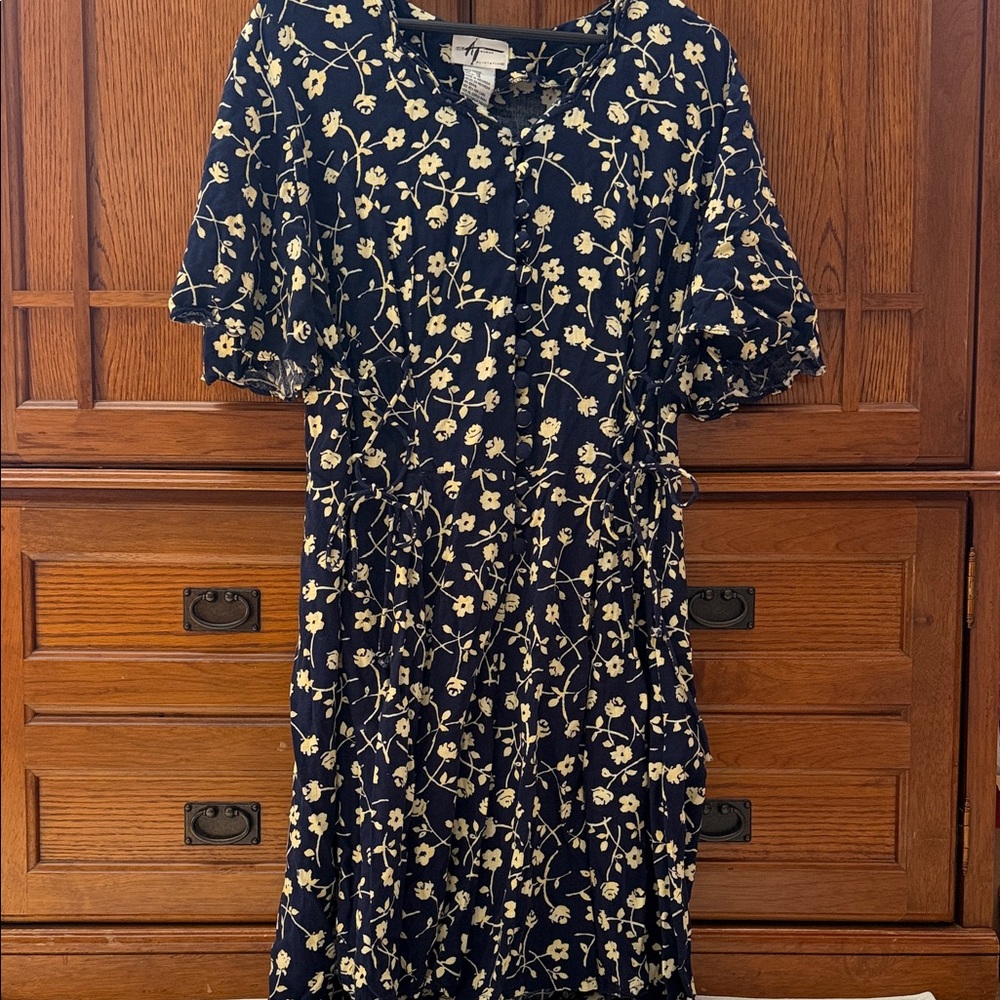 Y2K Alix Taylor Romper Floral Cinch Sides Flutter Sleeve VTG Grunge Boho Chic